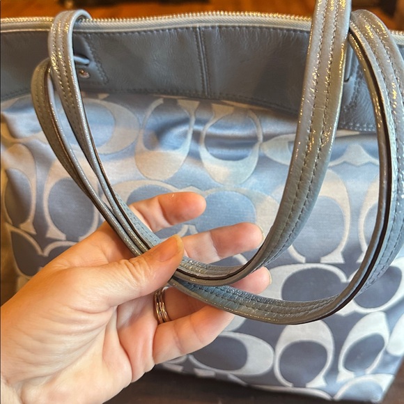 Blue and Gray Coach Laura Signature Tote Bag - Picture 7 of 12